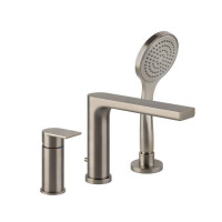Смеситель для ванны Gessi Emporio Via Manzoni на 3 отверстия с изливом и душем Finox 38634#149