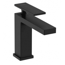 Смеситель для раковины Hansgrohe Tecturis E 110 со сливным гарнитуром чёрный матовый 73010670