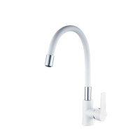 Смеситель для кухни комбинированный Haiba HB70113-8 с гибким изливом белый/хром HB70113-8