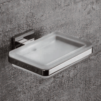 Мыльница подвесная Colombo Design Basic Q хром матовое стекло B3701.CR-VAN