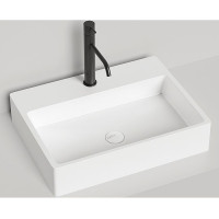 Раковина накладная Salini Ottavia 60х45х13.3 см 1 отв. S-Stone белый матовый 1103201M