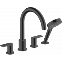 Смеситель на борт ванны Hansgrohe Vernis Shape на 4 отверстия черный матовый 71459670