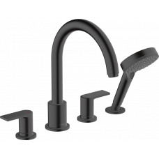 Смеситель на борт ванны Hansgrohe Vernis Shape на 4 отверстия черный матовый 71459670