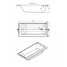 Ванна акриловая прямоугольная Cersanit SMART 170x80 см левая 63350