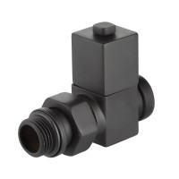 Набор дизайн-вентилей Royal Thermo CUBE прямой 1/2 черный RTE 50.030 BL
