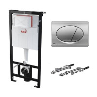 Инсталляция для унитаза Alcaplast AM101/1120 с кнопкой M71 хром и креплением AM101/1120-3:1 RU M71-0001