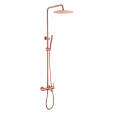 Душевая стойка Boheme Uno со смесителем и верхним душем 29.5 см Copper Brushed 468-CB Душевая стойка Boheme Uno со смесителем и верхним душем 29.5 см Copper Brushed 468-CB